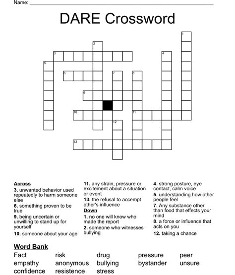 dare novelist crossword clue|Dare .